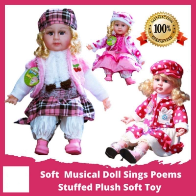 Picture of Soft Musical Doll Sings Poems Stuffed Plush Soft Toy for Kids (Kabita Doll Colour & Design May Vary) Multicolor