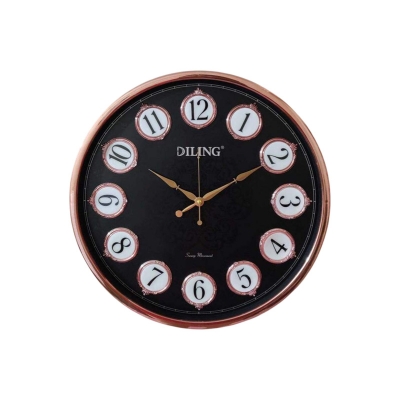 Picture of Diling Brand Black Dial with Pink Color Border Big Wall Clock Brown