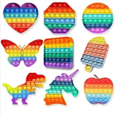 Picture of Poppet Pop It Fidget Toys, Push Pop Bubble Fidget Sensory Toy, Autism Special Needs Silicone Stress Relief Toy, Great Fidget Toy for Kids and Adults (Set of 1) (Random) Multicolor