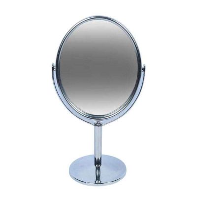 Picture of Portable Cosmetic Makeup Mirror Double-Sided Silver