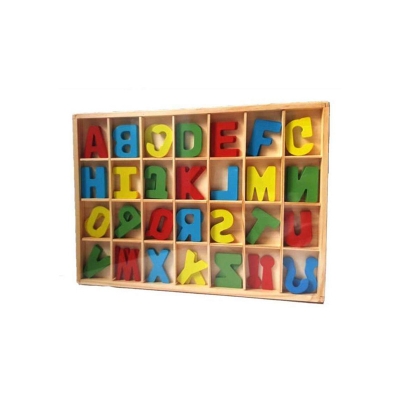 Picture of Wooden Blocks Uppercase Puzzle Board Montessori Reading Matching Word Educational Literacy Game Teaching Aids Toy English