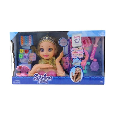 Picture of Fashion Princess Styling Head Doll with Hair DO and Compact Beauty Set Playset for Girls Multicolor