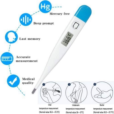 Picture of Digital Thermometer For Adults Children And Babies, White