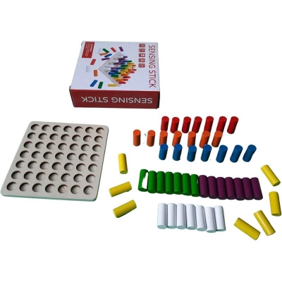 Picture of Wooden Board Game for Toddlers, Montessori Education Colour Cognition Sorter& Stacking Toys for Boys Girls, Fine Motor Skills Toys, Wooden Board for 3+,Small(12 * 12 * 3.5cm) 