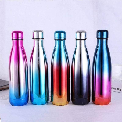Picture of 1pcs Water Bottle Double Wall Insulated Thermos-500ml Stainless Steel Designs Multicolor