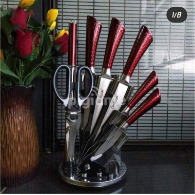 Picture of 8pc Maroon Cookstyle knife set Multicolor