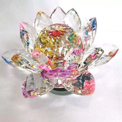 Picture of Multicolour Rotating Crystal Lotus Flower Showpiece Home Décor Multicolor