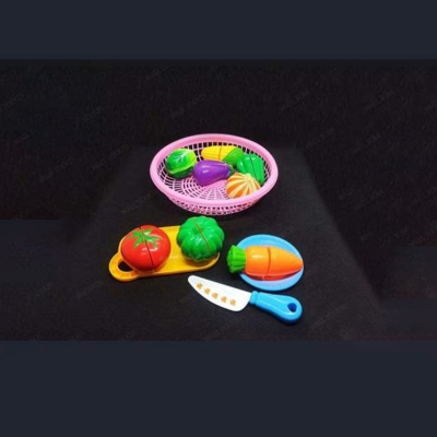 Picture of VEGETABLE-CUTTER Set With Basket Cooking Food Play Kitchen Kits Early Educational Toys For Toddlers Boys Girls Kids Multicolor