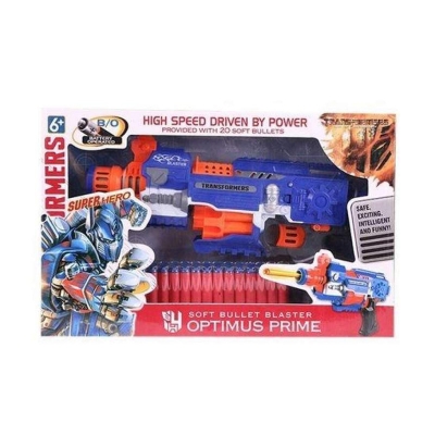 Picture of Plastic Soft Bullet Blaster Optimus Prime Toy Gun Multicolor