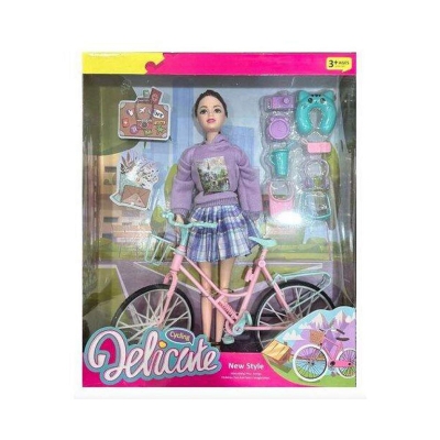 Picture of The Bicycle Girl Doll with Accessories – Stylish Doll with Cycle Toy Multicolor
