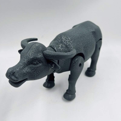 Picture of Electronic Plastic Simulated Bull Toy – Flashing Lights & Sound, Educational Animal Model for Kids Multicolor