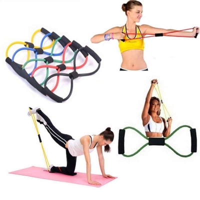 Picture of Resistance Training Bands Tube Workout Elastic Band Tube Weight Control Exercise for Yoga Body Building Fitness Equipment Tool Multicolor