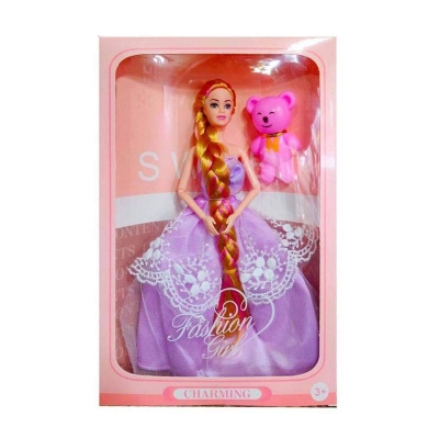 Picture of Barbie Doll Beautyful Movable Hand leg Toy  For Girls - Doll Multicolor