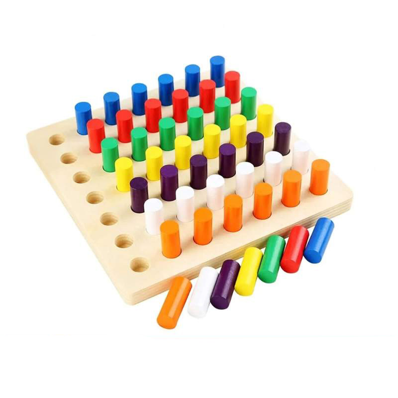 Picture of Seven Moon Stacking and Sorting: Colour Recognition Education Wooden Toys Multicolored Shape Sorting Blocks for Children Ages 3+ (Large) Multicolor