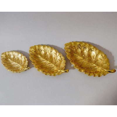 Picture of Full metal golden color sweet server 3 pieces set price Gold
