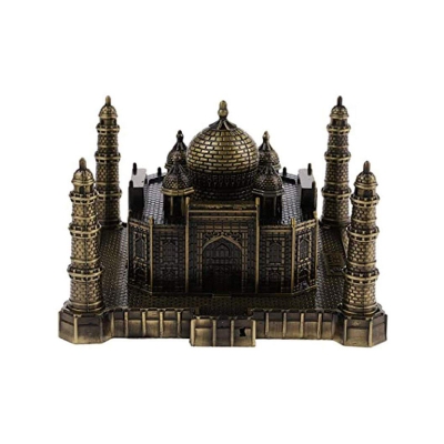 Picture of PROW 3D Metall Indian Taj Mahal Kunsthandwerk Kunst Statue Baumodell für Desktop Dekoration Kuchen Topper Geschenke Party Cafe Display Home Dekoration, Bronze Brown