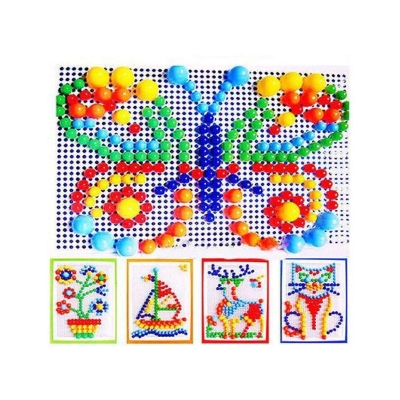 Picture of Baby Toys Creative Colorful Mosaic Nail Fungus Ding Children Learning Toy Insert Beads Puzzle Educational Toys For Children Multicolor