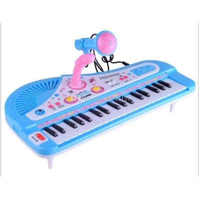 Picture of 37 Keys Electone Mini Electronic Keyboard Musical Toy with Microphone Educational Electronic Piano Toy for Children Kids Babies Multicolor