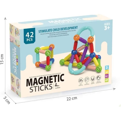 Picture of Magnetic Building Sticks and Balls Toy 42 pcs Multicolor