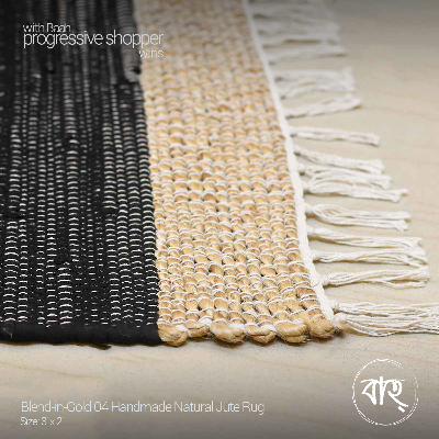 Picture of Baah's Blend-in-Gold 04 Handmade Natural Jute Rug-natural