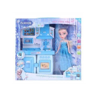 Picture of Disney Frozen Toy Kitchen Set for Kids Play Food Accessory Pieces Includes Cooking Fun Blue