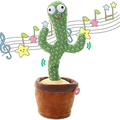 Picture of CM Cactus Plush Funny Electronic Shaking Cactus Singing Dancing Cactus Twisting Cactus Cute Plush Toy Green