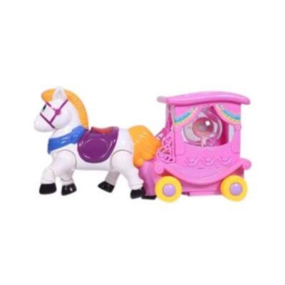 Picture of Horse Carriage - White and Pink Antique White