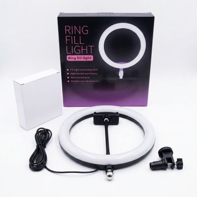 Picture of TIKTOK Photography LED Selfie Cold Warm Lighting Dimmable LED Ring Light Phone Video Light Lamp With Tripod Ring Fill Light White