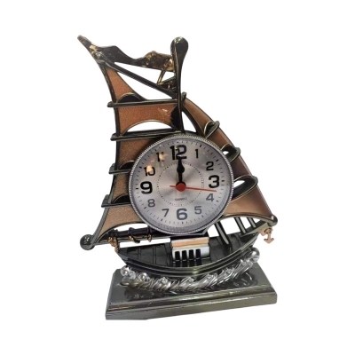 Picture of Ship Table Clock Showpiece Multicolor