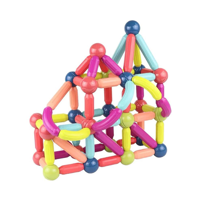 Picture of Magnetic Sticks and Balls Building Blocks Toy for Kids, Magnetic Balls and Rods Set Kids Montessori Toys Stacking Toys for Kids Age 3+ Years (36 Pcs) Multicolor