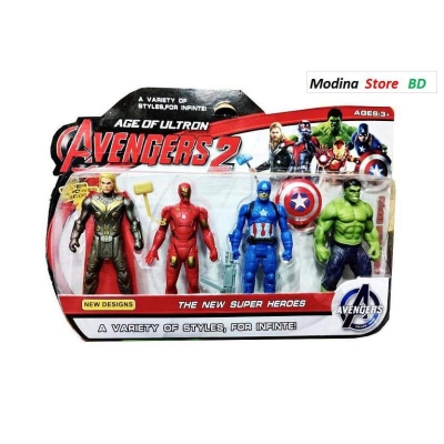 Picture of Captain , Iron Man, Hulk and Thor Action Figure - Toys For Boys Multicolor