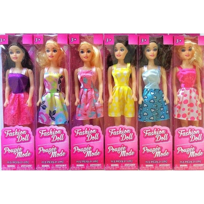 Picture of Greenbrier American Fashion Dolls Set of 6 - 11.5 inches Tall - Assorted Fashion Dresses and Hairstyles Multicolor