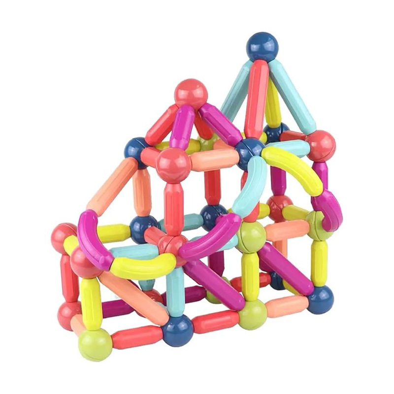 Picture of Magnetic Sticks and Balls Building Blocks Toy for Kids, Magnetic Balls and Rods Set Kids Montessori Toys Stacking Toys for Kids Age 3+ Years (36 Pcs) Multicolor