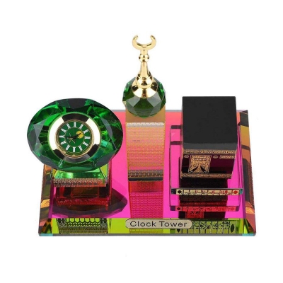 Picture of Muslim Kaaba Clock Tower Model Islamic Architecture Handicrafts Souvenirs Home Desktop Decor Multicolor