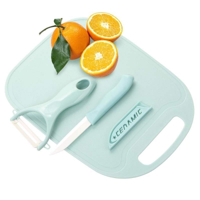 Picture of 3 in 1 Fruit Knife Peeler  Cutting Board Cutting Board Set Multicolor