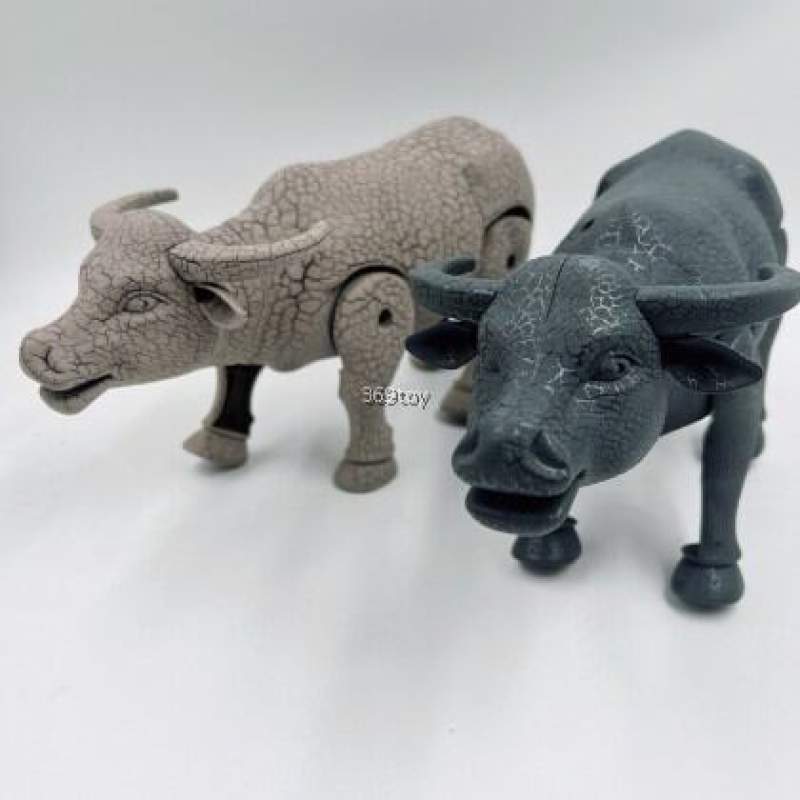 Picture of Electronic Plastic Simulated Bull Toy – Flashing Lights & Sound, Educational Animal Model for Kids Multicolor