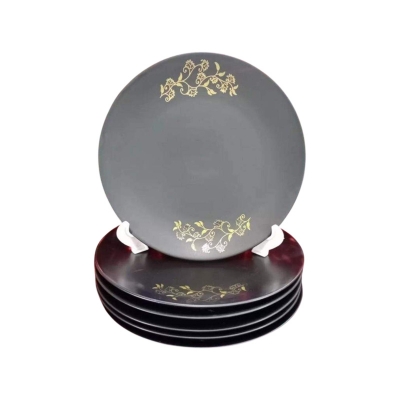 Picture of 6 Pcs Exclusive Dinner half-Plate Set, Gift And Home Decoration - 6 Pcs Ceramic half-Plate Black