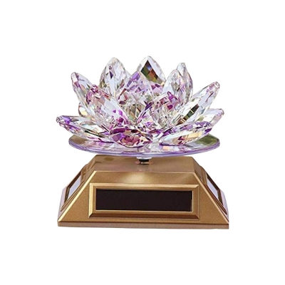 Picture of Solar Energy Crystal Lotus Flower Decoration(Showpies Valentine Gift) Multicolor
