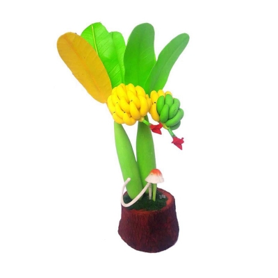 Picture of Bonsai Banana Tree Artificial Clay Plants decoration interior - Home Decoration Item Multicolor