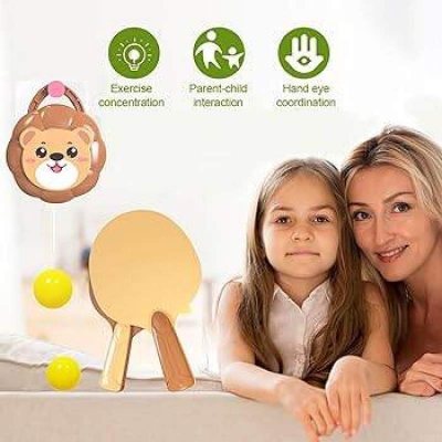 Picture of Adjustable Hanging Table Tennis Trainer Set – Self-Training Ping Pong Practice Kit for Kids, Teens & Adults (Improve Eye-Hand Coordination) Multicolor