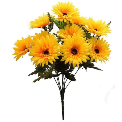 Picture of Beautiful Decorative Artificial Garabara Flower Bunches for Home décor Yellow