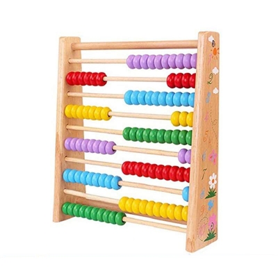 Picture of Wooden Abacus for Kids Math, Educational Counting Toy with 100 Beads, 123 Learning Number Abacus for Toddler, Mathematics Toy Beads Game for Preschool Children Kindergarten Multicolor