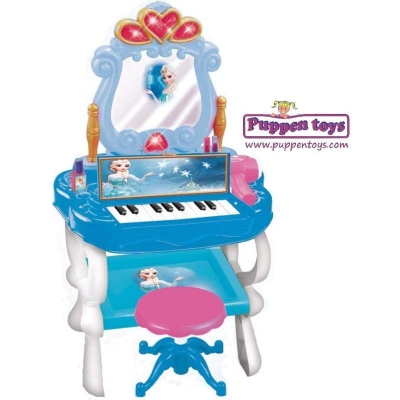 Picture of Frozen Piano & Princess Vanity REIG Piano and Beauty Vanity from the Disney Frozen movie that includes game accessories such as lipstick, nail polish, rings and bracelets Multicolor