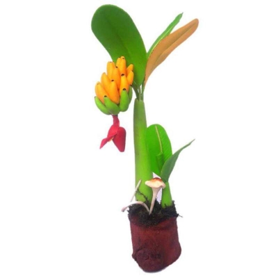 Picture of Bonsai Banana Tree Artificial Clay Plants decoration interior Multicolor