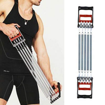 Picture of Perrini Home Gym Chest Expander Muscle Building Workout Tool & Removable Springs Black
