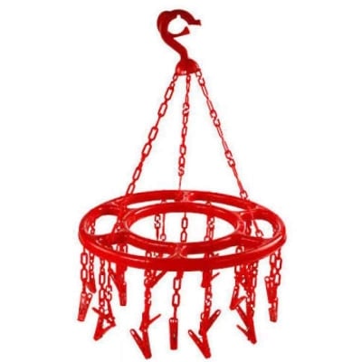 Picture of Hanging Round Cloth 24 Clips Red