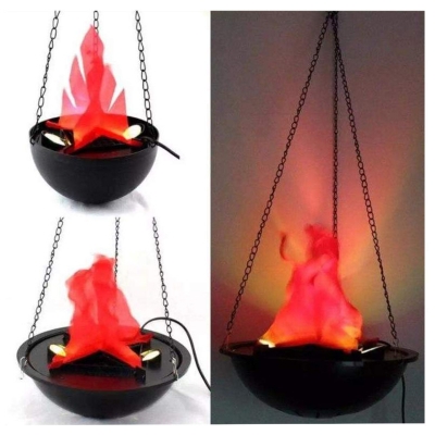 Picture of Halloween Electric Brazier Funny Fake Fire Basket Flammen Lampe Holiday Supplies 20*20cm-Black