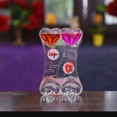 Picture of Wheel Droplet Timer Hourglass Double Heart Shape Valentines Day For Girlfriend, Wife, Fiance, Boyfriend, Husband, Love (Design-1) - Photo Frame 