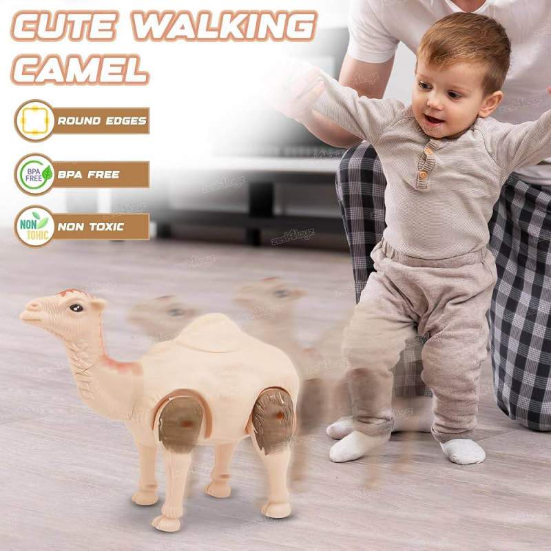 Picture of Walking Grunting Music Camel with Automatic Swinging Head & Tail Multicolor