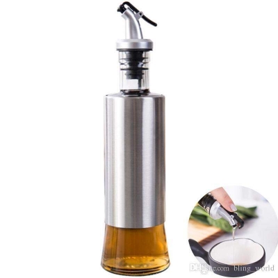 Picture of CM Kitchen Oil Glass Jar 500ml. ( 2.75 × 2.75 × 8 Inches ) Silver